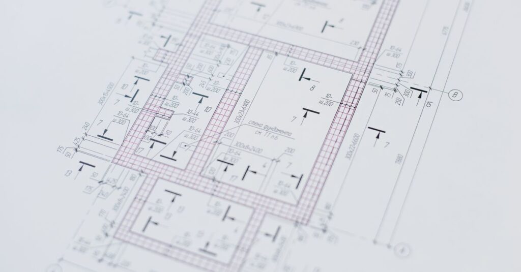 Close-up view of an architectural floor plan showcasing design creativity and layout precision.